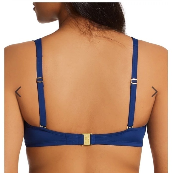 Bleu Rod Beattie [36D]‎ Kore Shirred Bandeau Bikini Top Navy Underwire Swim Top - Picture 6 of 9